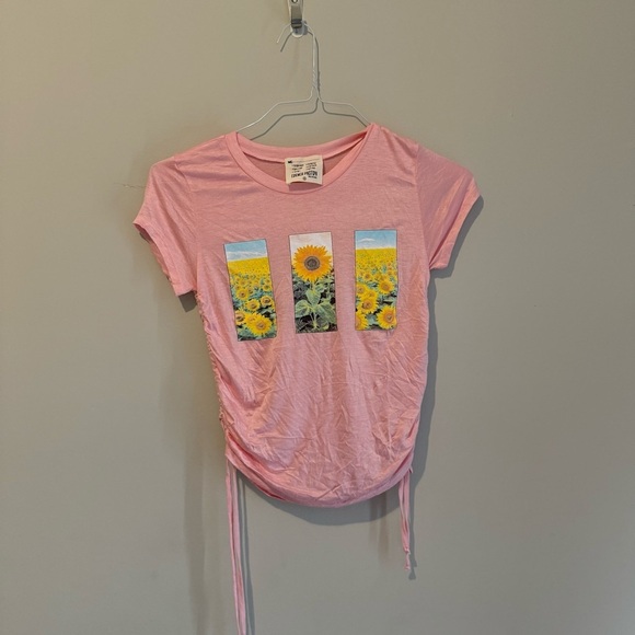 Sunflower Twisted Rushed Y2k Pink Baby Tee Shirt Size Small NWOT t1231 - Picture 6 of 10